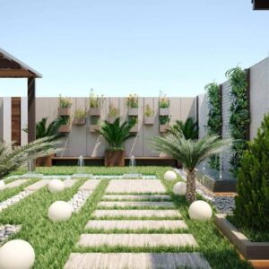 تصميم حديقة منزل بالكويت